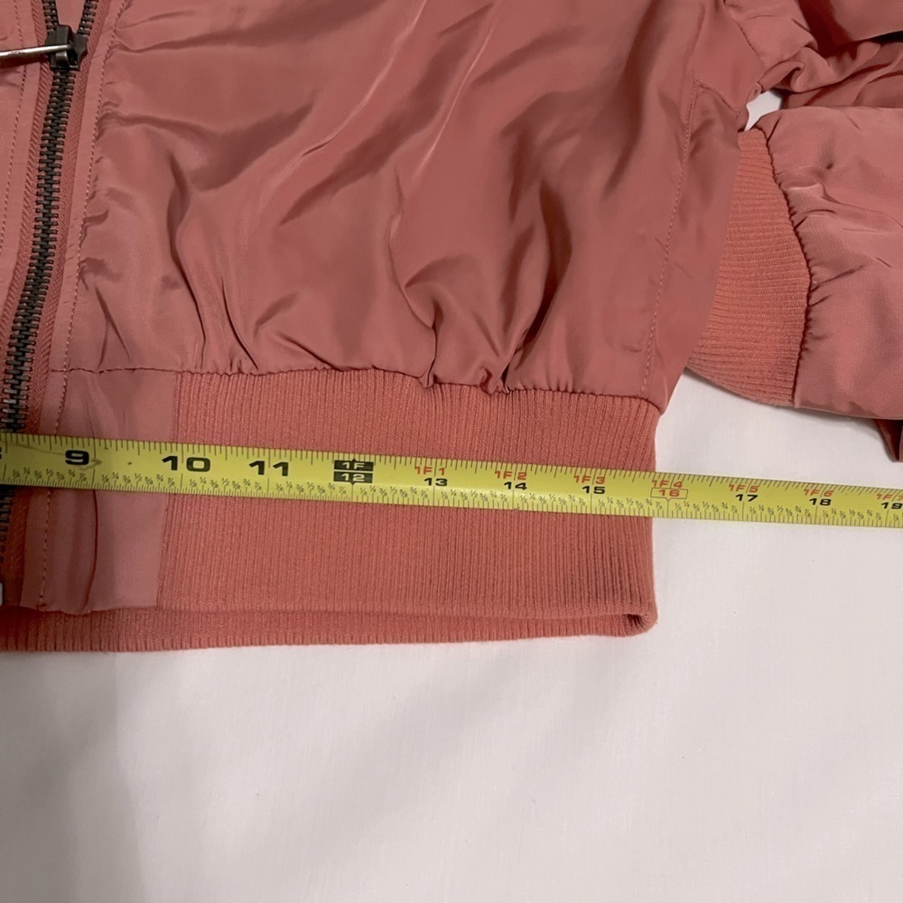 NWT Ashley By 26 International Pink Coral Bomber style Cropped Jacket Size XL - Picture 7 of 8